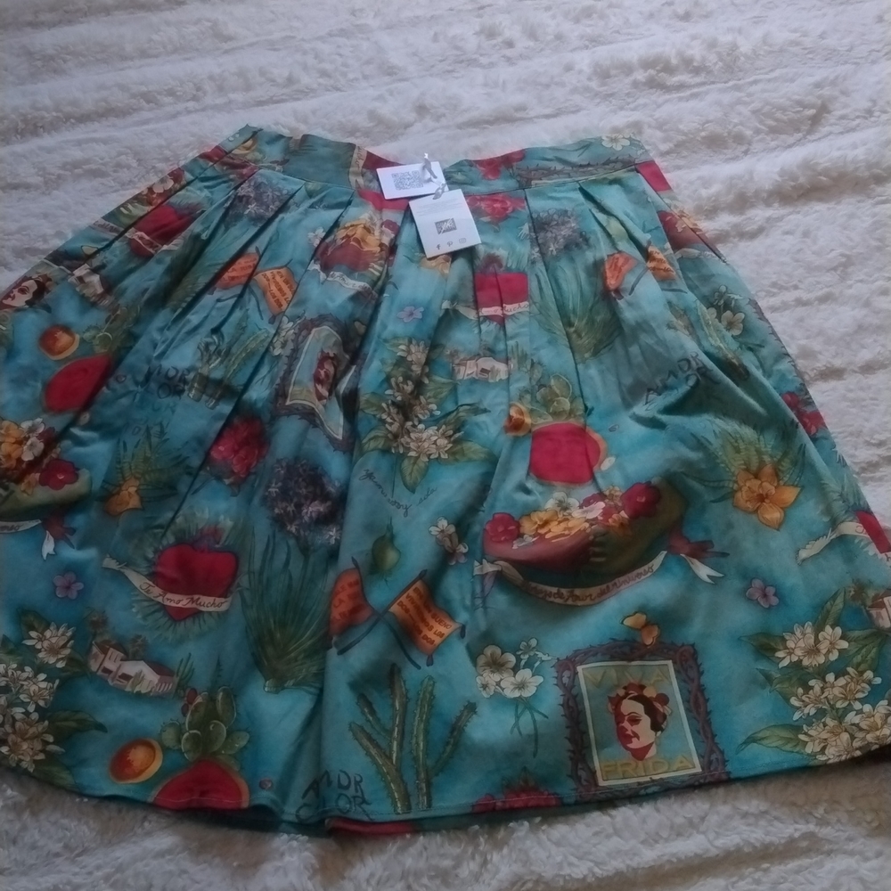Grace Karin "Frida Kalho" print skirt